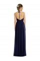 Magasins de Bleu marine foncé Trapèze Licou Mousseline Longue Robes demoiselle d'honneur