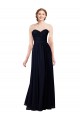 Magasins de Bleu marine foncé Trapèze Mousseline Longue Robes demoiselle d'honneur