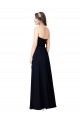 Magasins de Bleu marine foncé Trapèze Mousseline Longue Robes demoiselle d'honneur
