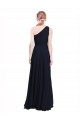 Magasins de Bleu marine foncé Trapèze Mousseline Longue Robes demoiselle d'honneur