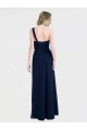 Magasins de Bleu marine foncé Trapèze Mousseline Longue Robes demoiselle d'honneur