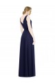 Magasins de Bleu marine foncé Trapèze Mousseline Longue Robes demoiselle d'honneur