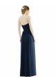 Magasins de Bleu marine foncé Trapèze Sans bretelle Mousseline Longue Formelles Robes demoiselle d'honneur / Robes de soirée