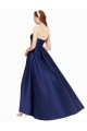 Magasins de Bleu marine foncé Trapèze Sans bretelle Satiné Longue Asymétrique Formelles Robes demoiselle d'honneur / Robes de soirée / Robes de bal