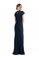 Magasins de Bleu marine foncé Trompette Épaule Dénudée Crêpe Stretch Longue Formelles Robes demoiselle d'honneur / Robes de soirée / Robes de bal