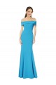 Magasins de Bleu paon Fourreau Épaule Dénudée Crêpe Stretch Longue Formelles Robes demoiselle d'honneur / Robes de soirée / Robes de bal