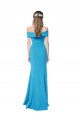 Magasins de Bleu paon Fourreau Épaule Dénudée Crêpe Stretch Longue Formelles Robes demoiselle d'honneur / Robes de soirée / Robes de bal