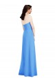 Magasins de Bleu paon Trompette Sans bretelle Crêpe Stretch Longue Robes demoiselle d'honneur / Robes de bal