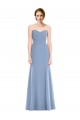 Magasins de Bleu poussiéreux Sirène Sans bretelle Mousseline Longue Robes demoiselle d'honneur