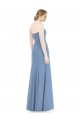 Magasins de Bleu poussiéreux Sirène Sans bretelle Mousseline Longue Robes demoiselle d'honneur