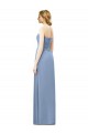 Magasins de Bleu poussiéreux Trapèze Sans bretelle Mousseline Longue Robes demoiselle d'honneur