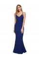 Magasins de Bleu roi Fourreau Col V Crêpe Stretch Longue Formelles Robes demoiselle d'honneur / Robes de soirée / Robes de bal