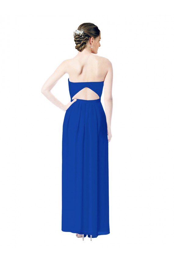 Magasins de Bleu roi Fourreau Mousseline Longue Robes demoiselle d'honneur