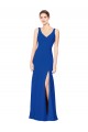 Magasins de Bleu roi Fourreau Mousseline Longue Robes demoiselle d'honneur