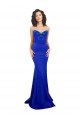 Magasins de Bleu roi Sirène Col Haut Crêpe Stretch Longue Formelles Robes demoiselle d'honneur / Robes de soirée / Robes de bal