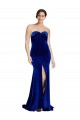 Magasins de Bleu roi Sirène Sans bretelle Balayage train Velours Stretch Longue Formelles Robes demoiselle d'honneur / Robes de soirée / Robes de bal