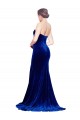 Magasins de Bleu roi Sirène Sans bretelle Balayage train Velours Stretch Longue Formelles Robes demoiselle d'honneur / Robes de soirée / Robes de bal