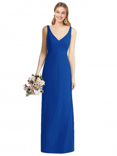 Magasins de Bleu roi Sirène Sans bretelle Mousseline Longue Robes demoiselle d'honneur