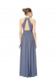Magasins de Bleu roi Trapèze Licou Mousseline Longue Robes demoiselle d'honneur