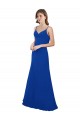 Magasins de Bleu roi Trapèze Mousseline Longue Robes demoiselle d'honneur
