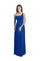 Magasins de Bleu roi Trapèze Mousseline Longue Robes demoiselle d'honneur
