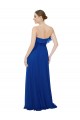 Magasins de Bleu roi Trapèze Sans bretelle Mousseline Longue Robes demoiselle d'honneur