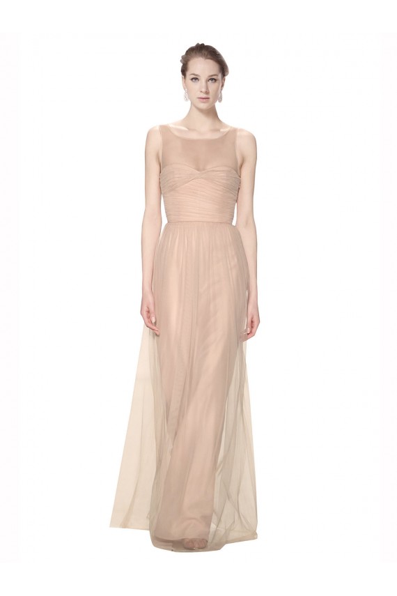 Magasins de Blush 95 Fourreau Illusion Tulle Longue Robes demoiselle d'honneur
