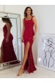 Magasins de Bordeaux Fourreau Col Carré Paillettes Velours Longue Robes de bal