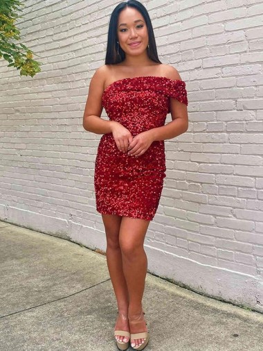 Magasins de Bordeaux Fourreau Courte Paillettes Velours Courte Robes de bal