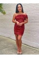 Magasins de Bordeaux Fourreau Courte Paillettes Velours Courte Robes de bal