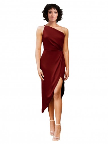 Magasins de Bordeaux Fourreau midi Satiné Stretch Courte Robes demoiselle d'honneur / Robes de soirée / Robes de cocktail
