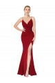 Magasins de Bordeaux Sirène Col Haut Bretelles spaghetti Crêpe Stretch Longue Formelles Robes demoiselle d'honneur / Robes de soirée / Robes de bal