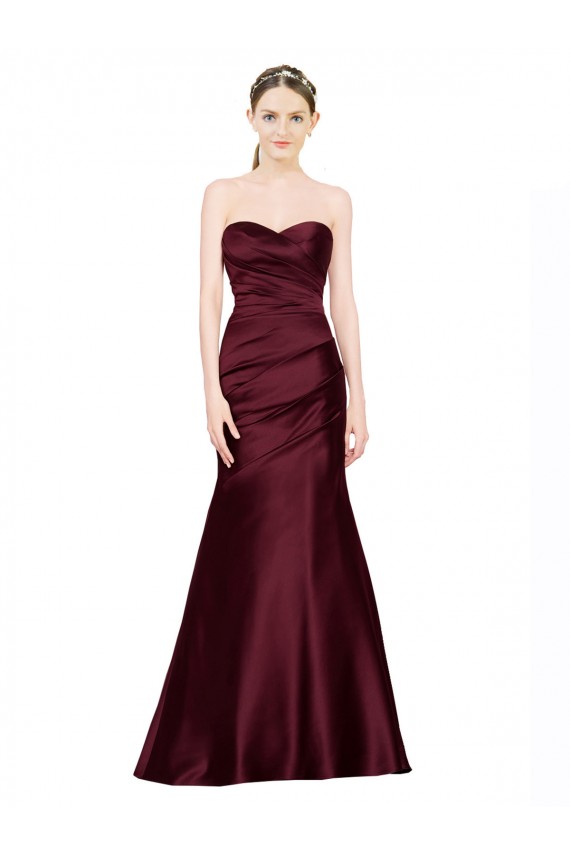 Magasins de Bordeaux Sirène Satiné Longue Formelles Robes demoiselle d'honneur / Robes de soirée / Robes de bal