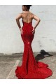 Magasins de Bordeaux Sirène Traîne moyenne Paillettes Velours Longue Robes de bal