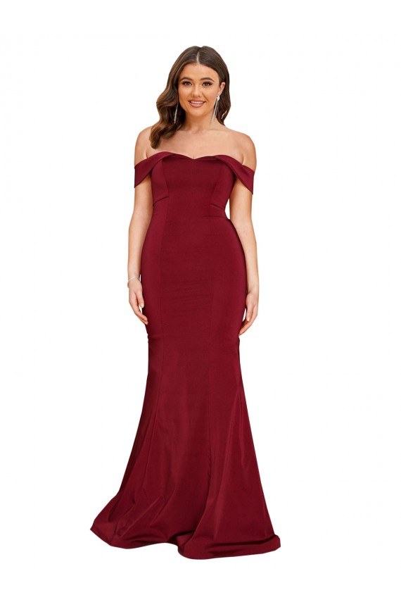 Magasins de Bordeaux Sirène Épaule Dénudée Spandex Longue Formelles Robes demoiselle d'honneur / Robes de soirée / Robes de bal