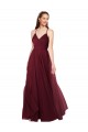 Magasins de Bordeaux Trapèze Bretelles spaghetti Col V Tulle Longue Robes demoiselle d'honneur