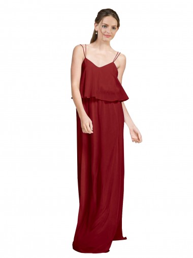 Magasins de Bordeaux Trapèze Bretelles spaghetti Mousseline Longue Robes demoiselle d'honneur