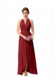 Magasins de Bordeaux Trapèze Col Haut Mousseline Longue Asymétrique Robes demoiselle d'honneur