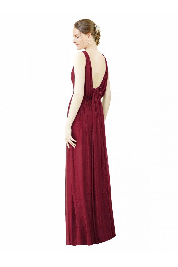 Magasins de Bordeaux Trapèze Col V Mousseline Longue Robes demoiselle d'honneur