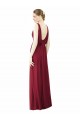 Magasins de Bordeaux Trapèze Col V Mousseline Longue Robes demoiselle d'honneur