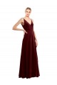 Magasins de Bordeaux Trapèze Col V Velours Stretch Longue Formelles Robes demoiselle d'honneur / Robes de soirée / Robes de bal