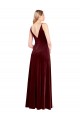 Magasins de Bordeaux Trapèze Col V Velours Stretch Longue Robes demoiselle d'honneur / Robes de bal
