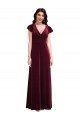 Magasins de Bordeaux Trapèze Col V Velours Stretch Longue Robes demoiselle d'honneur / Robes de bal