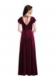 Magasins de Bordeaux Trapèze Col V Velours Stretch Longue Robes demoiselle d'honneur / Robes de bal