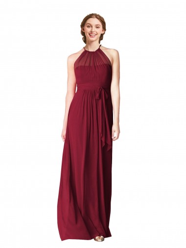 Magasins de Bordeaux Trapèze Licou Mousseline Longue Robes demoiselle d'honneur