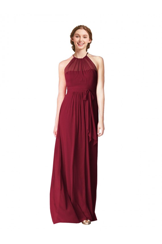 Magasins de Bordeaux Trapèze Licou Mousseline Longue Robes demoiselle d'honneur