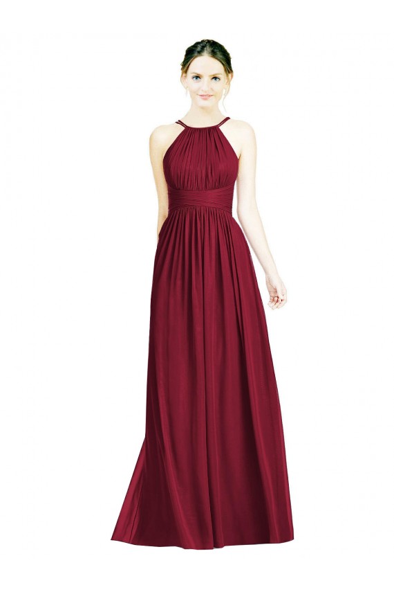 Magasins de Bordeaux Trapèze Licou Mousseline Longue Robes demoiselle d'honneur