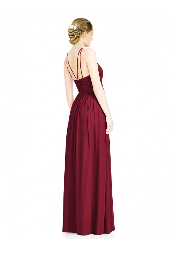 Magasins de Bordeaux Trapèze Licou Mousseline Longue Robes demoiselle d'honneur