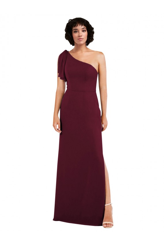 Magasins de Bordeaux Trapèze Mousseline Longue Formelles Robes demoiselle d'honneur / Robes de soirée