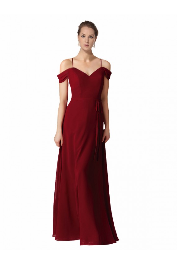 Magasins de Bordeaux Trapèze Mousseline Longue Robes demoiselle d'honneur